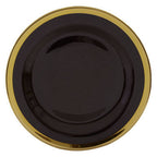 Black Glass Dinner Plate with Gold Rim | Ida