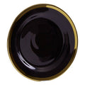 Black Glass Side Plate with Gold Rim | Ida