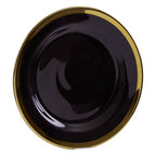 Black Glass Side Plate with Gold Rim | Ida