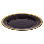Black Glass Side Plate with Gold Rim | Ida