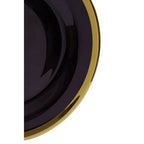 Black Glass Side Plate with Gold Rim | Ida