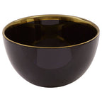 Black Glass Bowl with Gold Rim | Ida