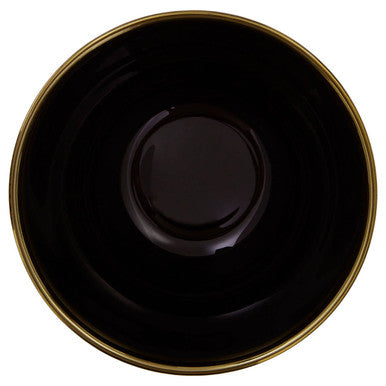 Black Glass Bowl with Gold Rim | Ida