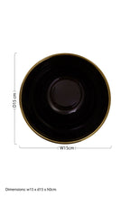 Black Glass Bowl with Gold Rim | Ida