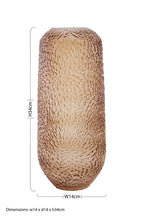 Large Embossed Amber Glass Vase | Colbie