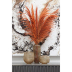 Large Embossed Amber Glass Vase | Colbie