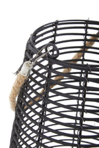 Large Black Rattan Lantern | Lentigo