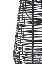 Large Black Rattan Lantern | Lentigo