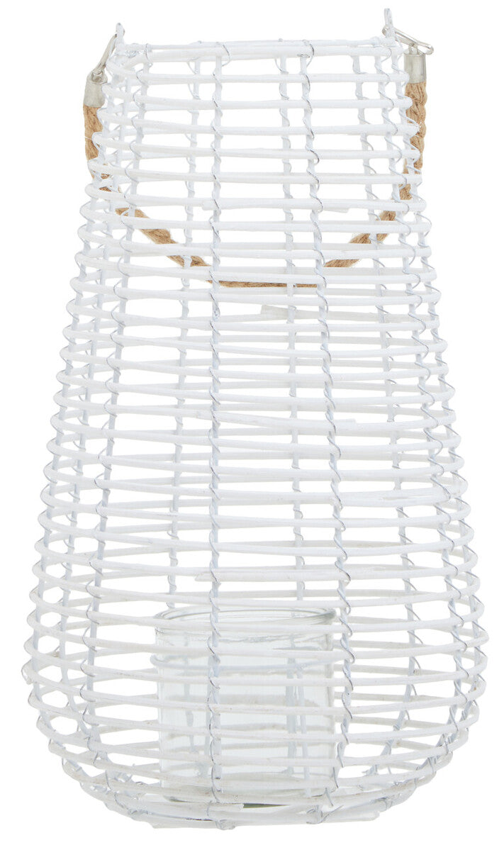 Large White Rattan Lantern | Lentigo