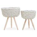 Set of Two White Planters | Lentigo