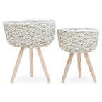 Set of Two White Planters | Lentigo