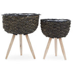 Set of Two Black Planters | Lentigo