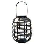 Tall Black Natural Rattan Lantern | Mataram