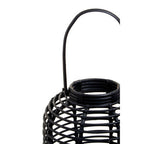 Tall Black Natural Rattan Lantern | Mataram