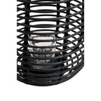 Tall Black Natural Rattan Lantern | Mataram