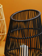 Large Black Natural Rattan Lantern | Mataram