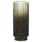 Large Grey Ribbed Glass Vase | Chima