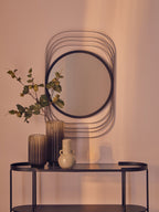 Large Grey Ribbed Glass Vase | Chima