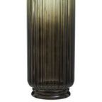 Large Grey Ribbed Glass Vase | Chima