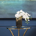 Small Grey Ribbed Glass Vase | Chima