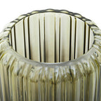 Small Grey Ribbed Glass Vase | Chima