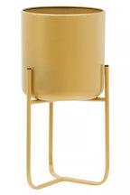 Small Gold Finish Floor Planter | Avento