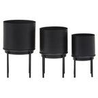 Set of Three Black Finish Planters | Avento