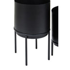 Set of Three Black Finish Planters | Avento
