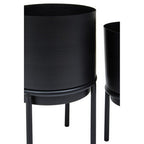Set of Three Black Finish Planters | Avento