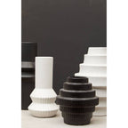 Black Small Step Design Vase | Fabia