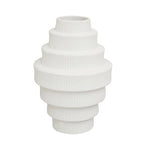 White Large Step Design Vase | Fabia