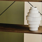 White Large Step Design Vase | Fabia