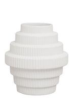 White Small Step Design Vase | Fabia