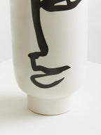 Large Black and White Face Vase | Viso