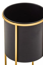 Large Black and Gold Floor Standing Planter | Trosa