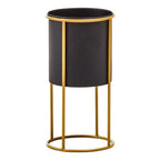 Small Black and Gold Floor Standing Planter | Trosa