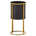 Small Black and Gold Floor Standing Planter | Trosa