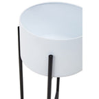 Large White and Black Floor Standing Planter | Trosa