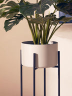 Large Grey and Black Floor Standing Planter | Trosa