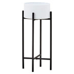 Small White and Black Floor Standing Planter | Trosa