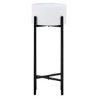 Small White and Black Floor Standing Planter | Trosa