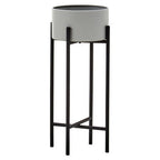Small Grey and Black Floor Standing Planter | Trosa