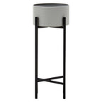 Small Grey and Black Floor Standing Planter | Trosa
