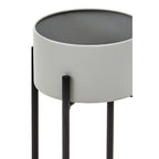 Small Grey and Black Floor Standing Planter | Trosa