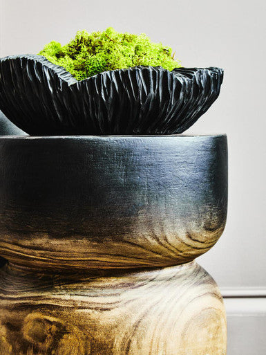 Broc Curved Textured Black Bowl