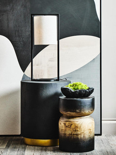 Broc Curved Textured Black Bowl