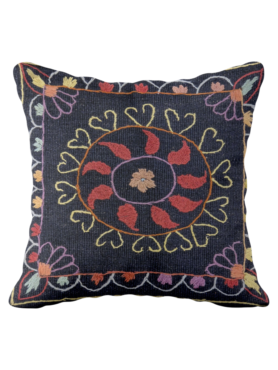 Suzani Hand Embroidered Cushion Cover - 45 x 45 cm