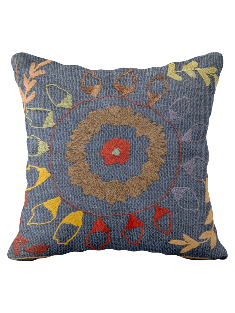 Suzani Hand Embroidered Cushion Cover - 45 x 45 cm