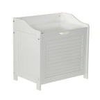White Wood Laundry Storage Cabinet | Shutter