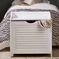 White Wood Laundry Storage Cabinet | Shutter